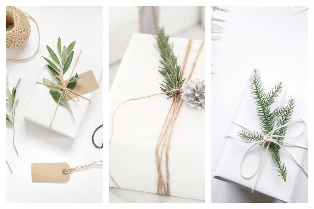 Simple Minimalist Christmas Gift Wrap