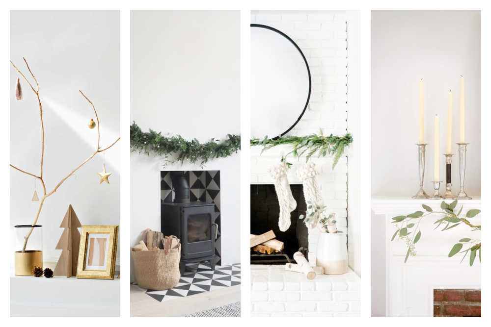 Simple Minimalist Christmas Mantel Decorations
