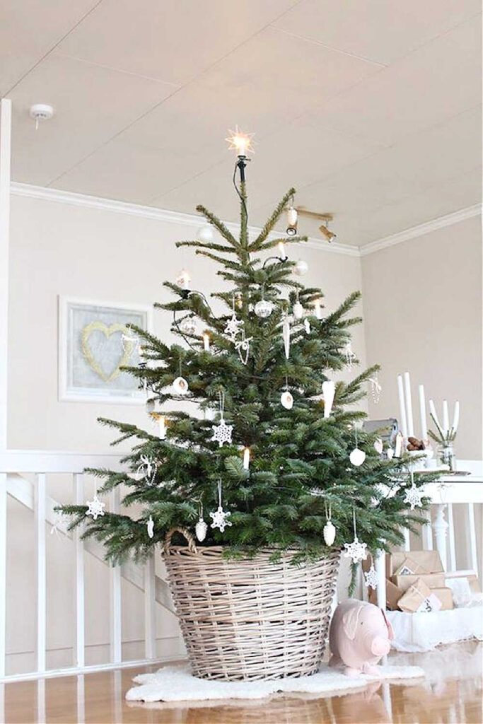 Small Christmas Tree Ideas - Clear Frosty Decor