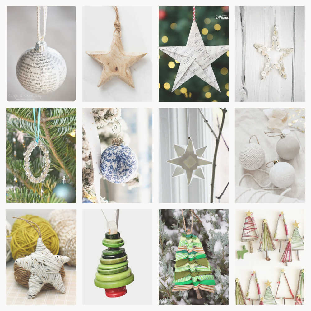 Upcycled Zero Waste Christmas Ornaments