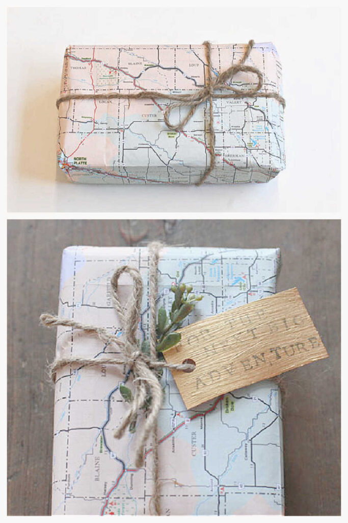 Zero Waste Christmas Gift Wrap From Old Maps