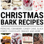 Collage of homemade Christmas bark