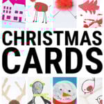 Collage of homemade Christmas cards for kids