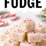 Homemade Christmas candy cane fudge
