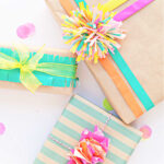 Cute Brown Paper Gift Wrapping Ideas With Tissue Paper