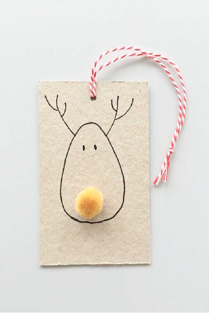 Cute DIY Christmas Gift Tags - Rudolf