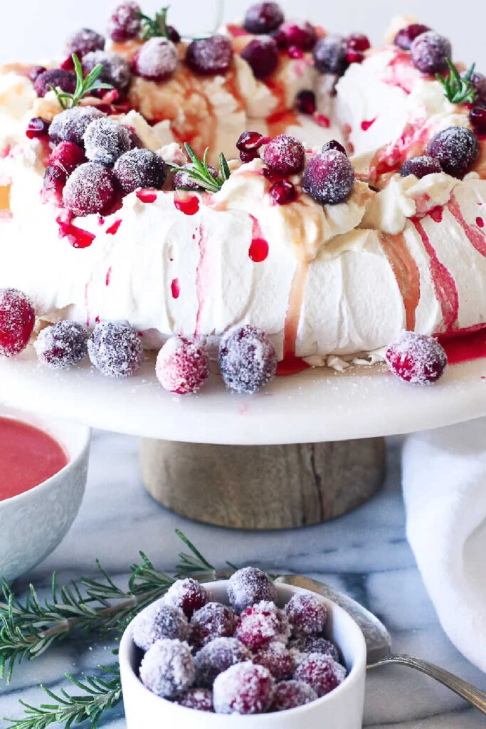 Luxury Christmas Dessert - Cranberry Pavlova