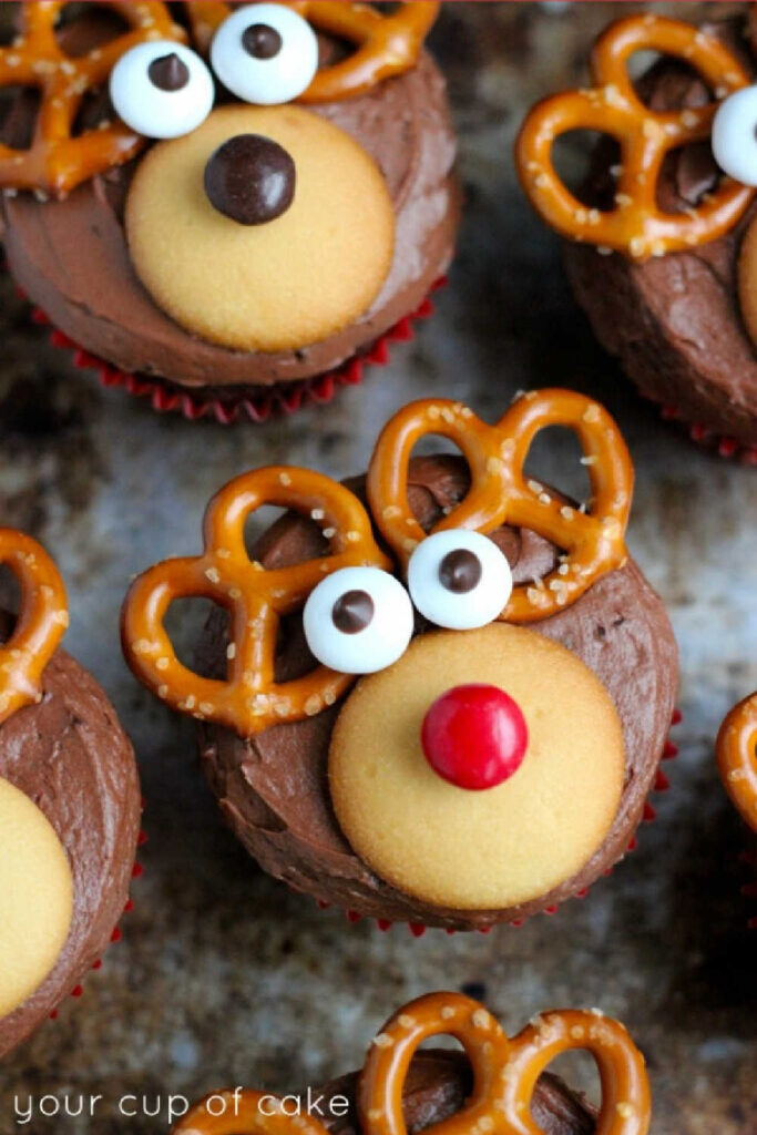 Rudolf Christmas Cupcake Decorations