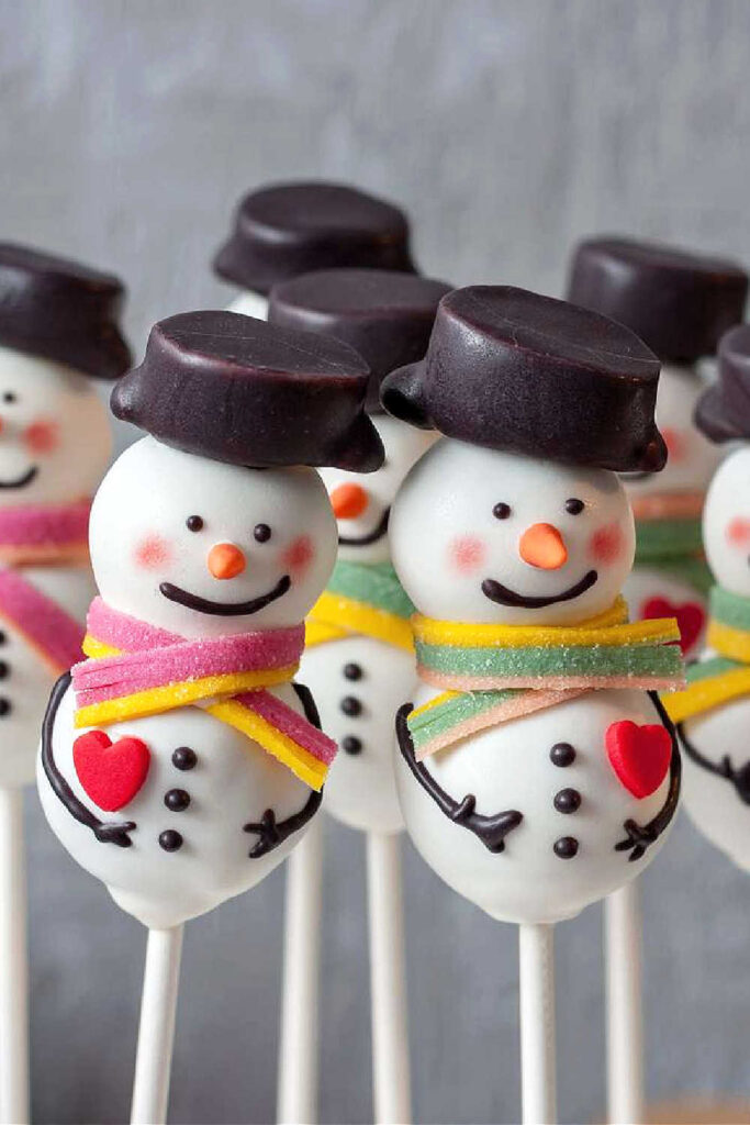 Snowman Christmas Cake Pop Design Ideas