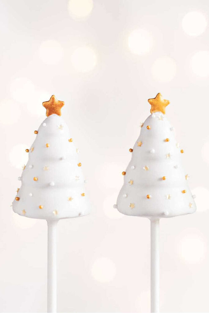 White Christmas Tree Cake Pop Idea