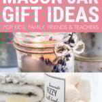 Collage of mason jar gift ideas