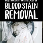 Washing machine with blood stained white sheet