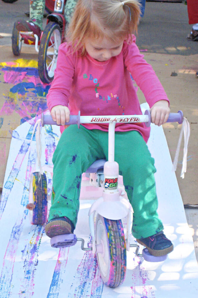 Fun Painting Outdoors Ideas For Kids - Trike Painting