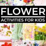 Collage of flower craft activities for kids