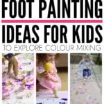 Collage of foot painting ideas for kids