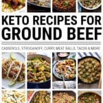 Collage of Keto ground beef recipes
