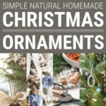 Collage of homemade Christmas ornaments