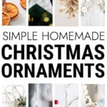 Collage of homemade Christmas ornaments