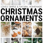 Collage of homemade Christmas ornaments