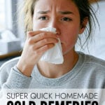 Young woman with a cold.