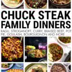 Collage of chuck steak dinners ...