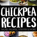 Collage of chickpea dishes