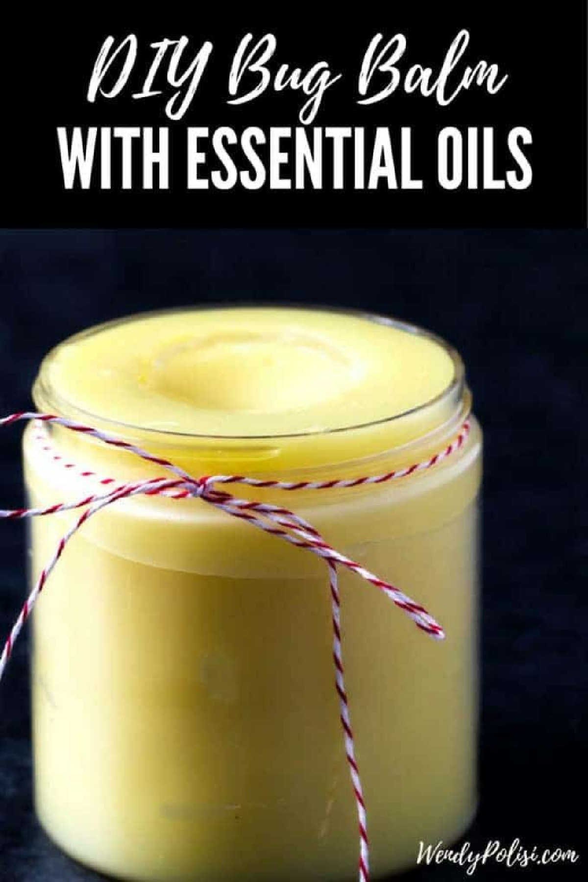 Jar of DIY bug balm.