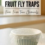 Small bowl on kitchen work top covered in cling film