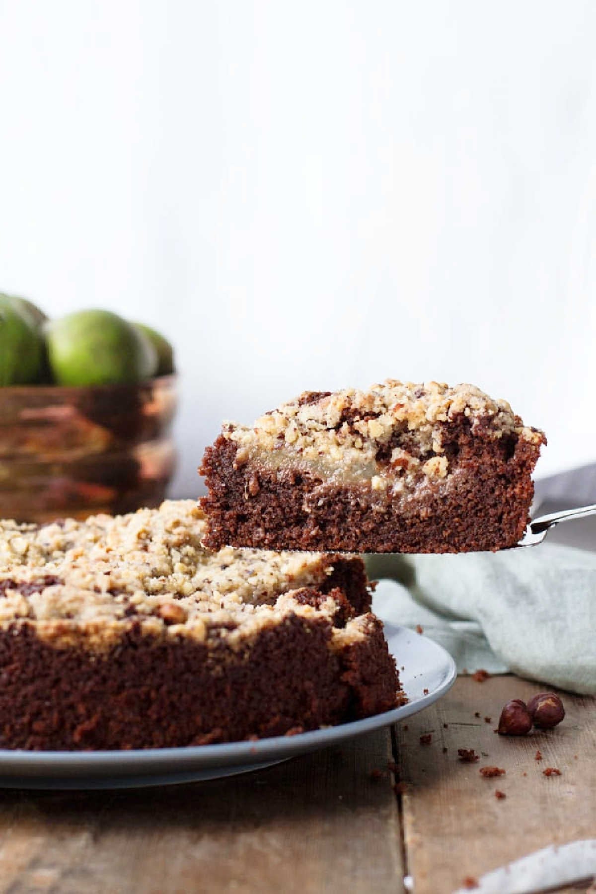 Chocolate Pear Crumb Cake