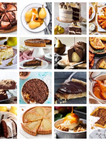 Collage of pear recipes
