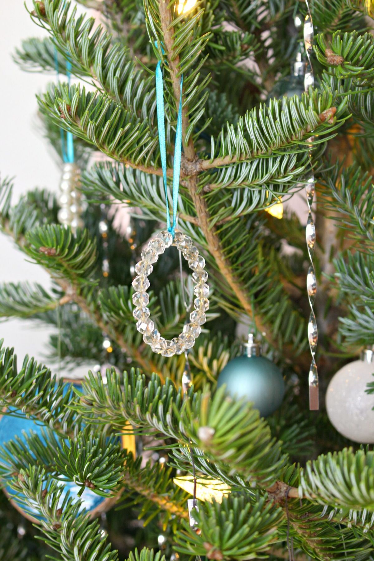 Beaded Christmas wreath ornaments