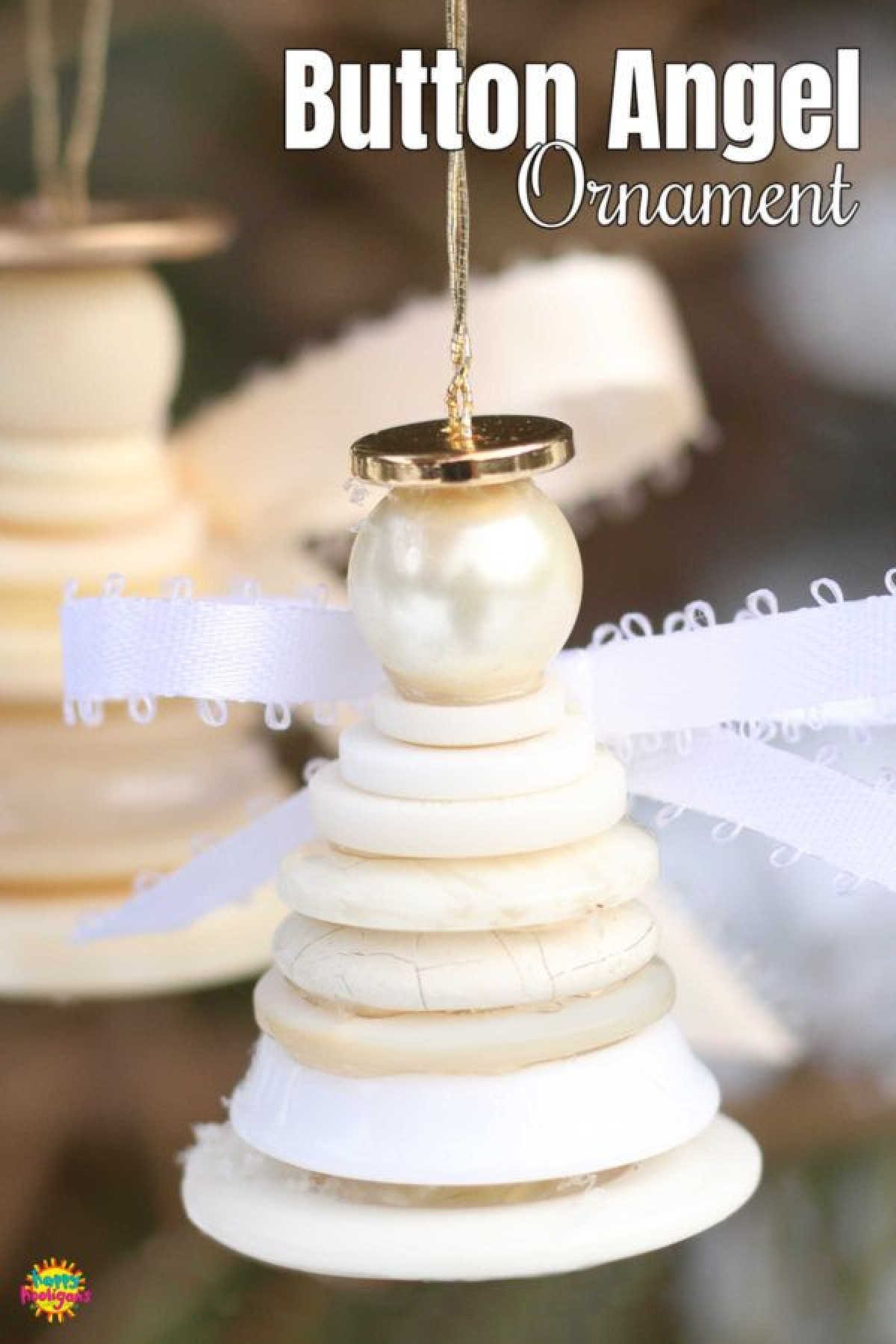 Button Angel Christmas Ornaments