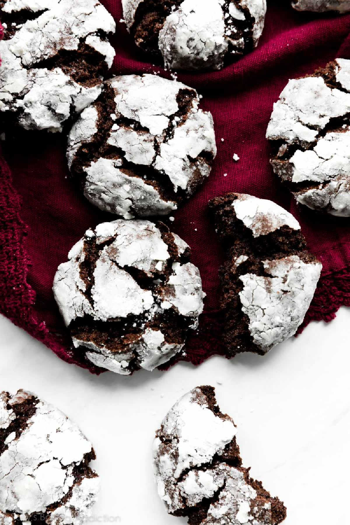 Chocolate Christmas Crinkle Cookies