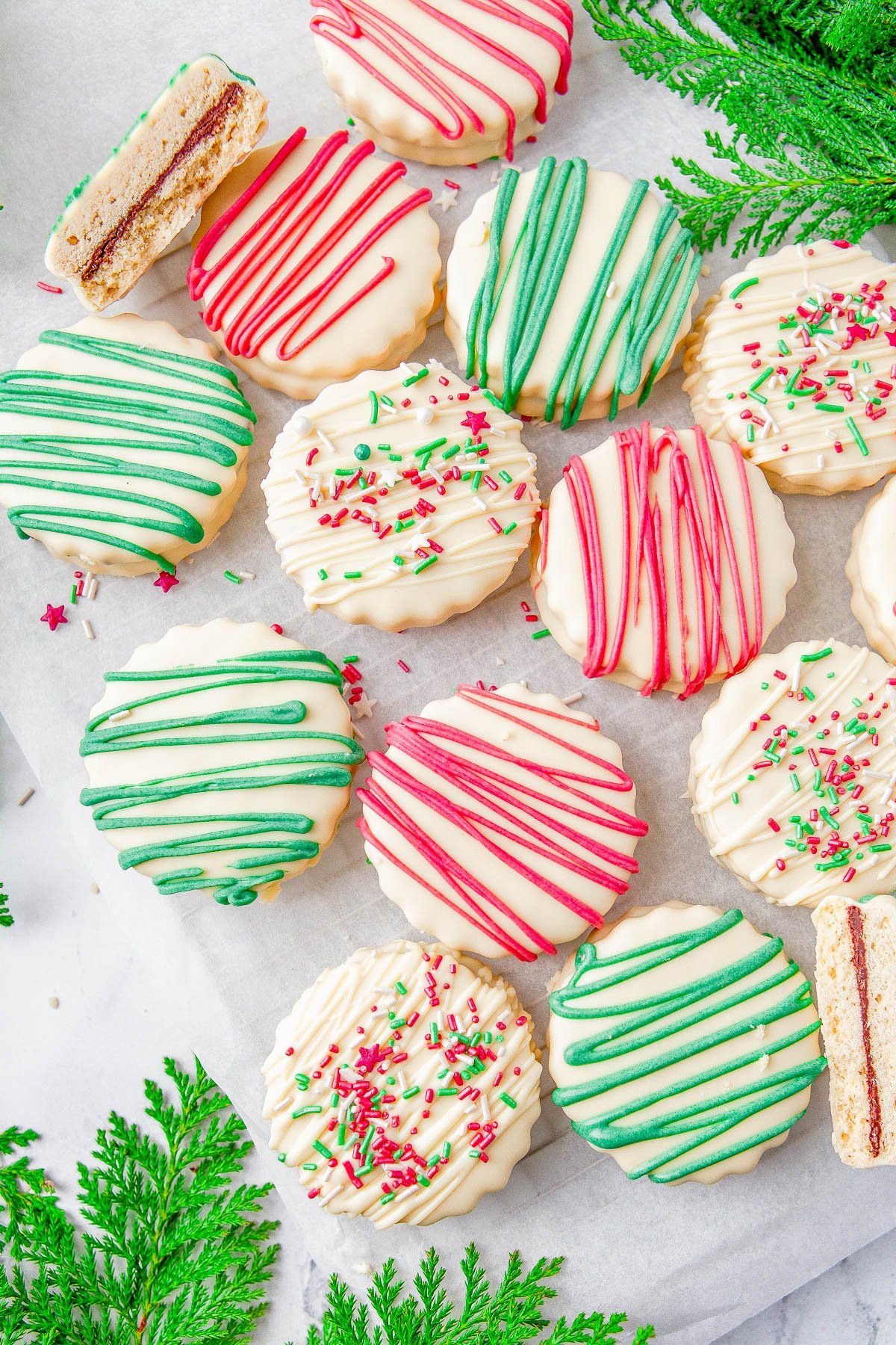 Christmas Shortbread Sandwich Cookies