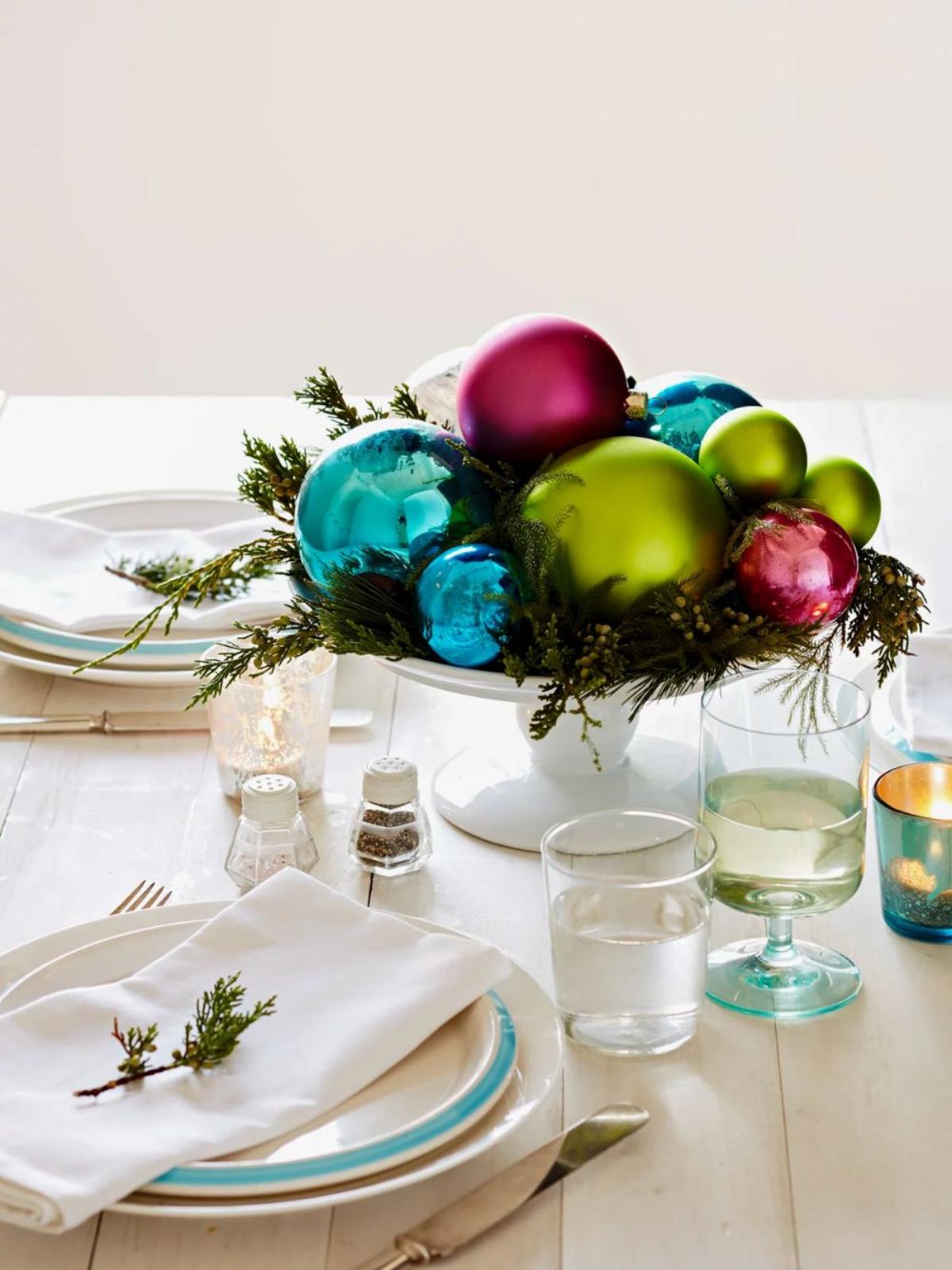 Christmas Table Decor Baubles