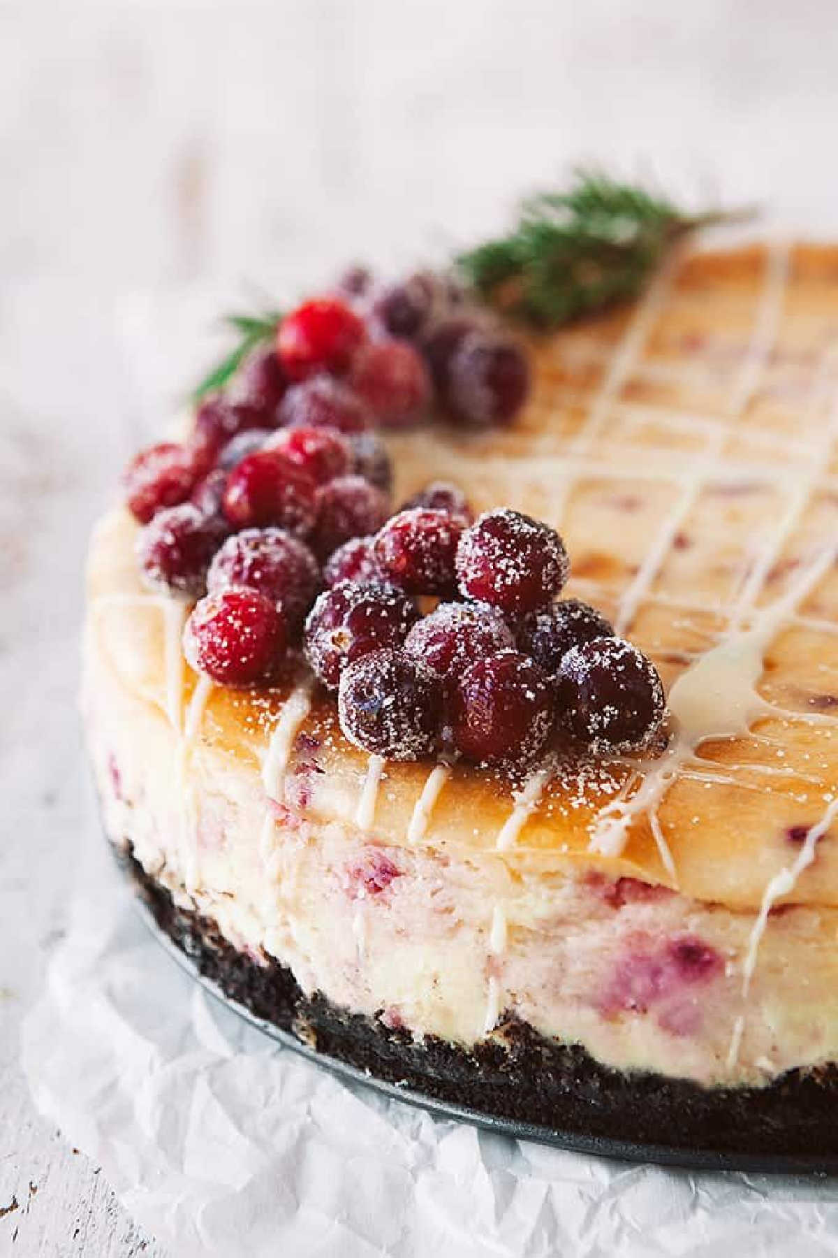 Cranberry White Chocolate Cheesecake