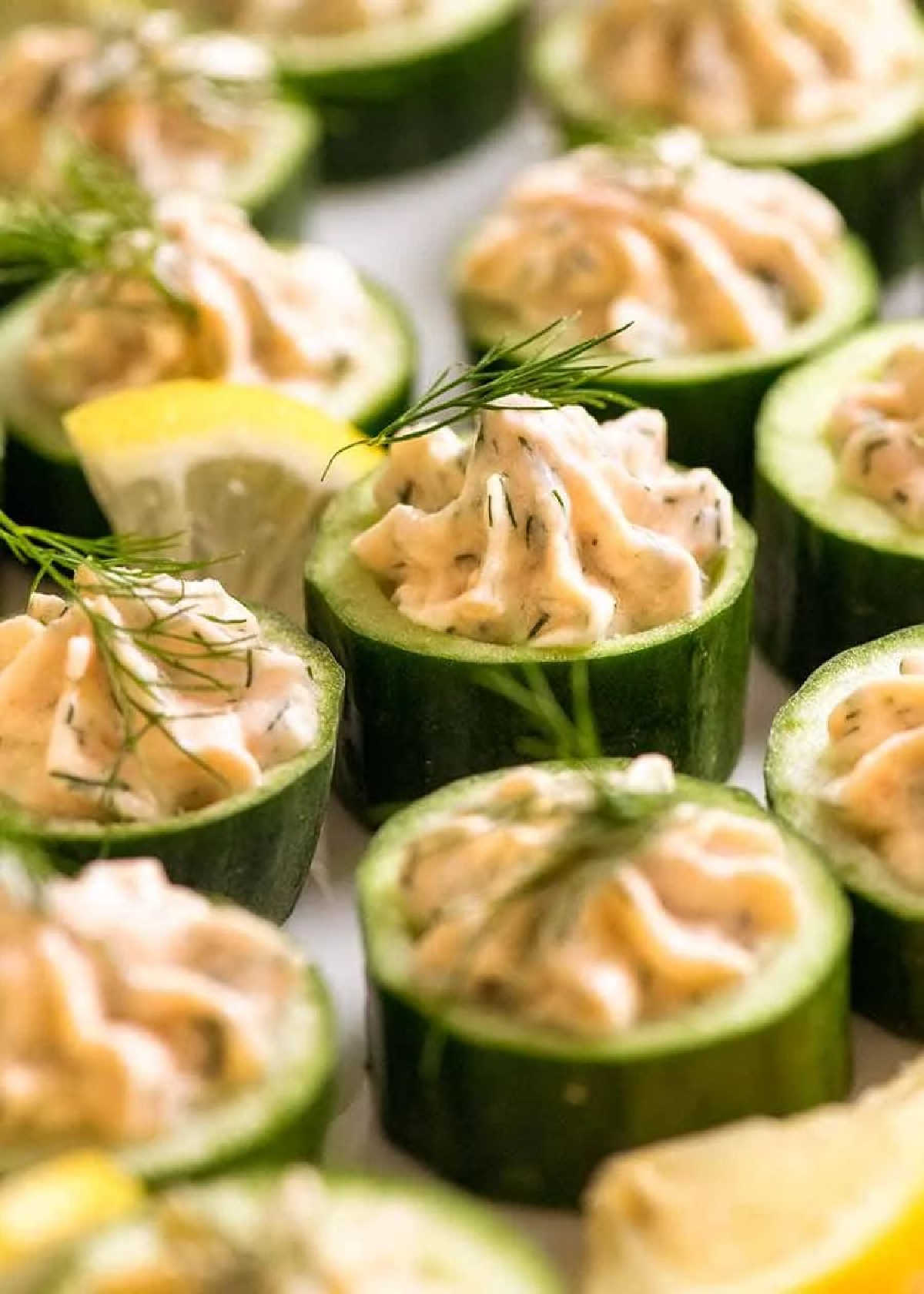 Cucumber & Salmon Mousse Canapes