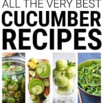 Collage of cucumber recipes