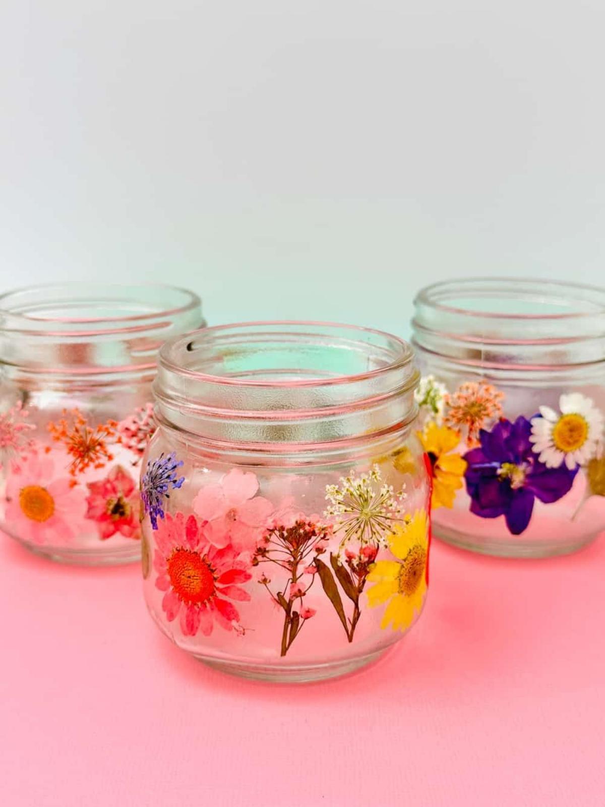 DIY Pressed Mason Jar Flower