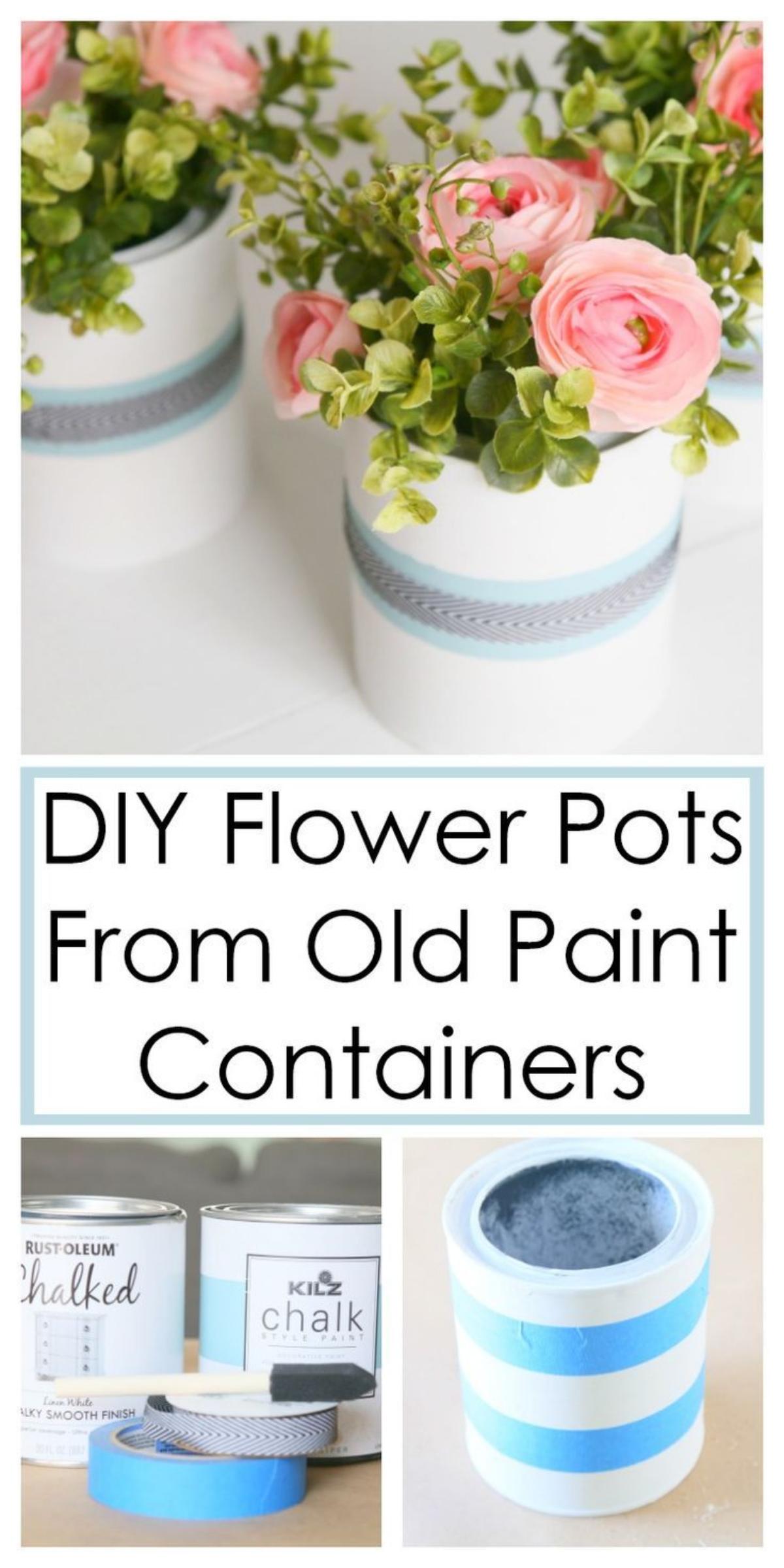 DIY Recycled Paint Can Plant Pots