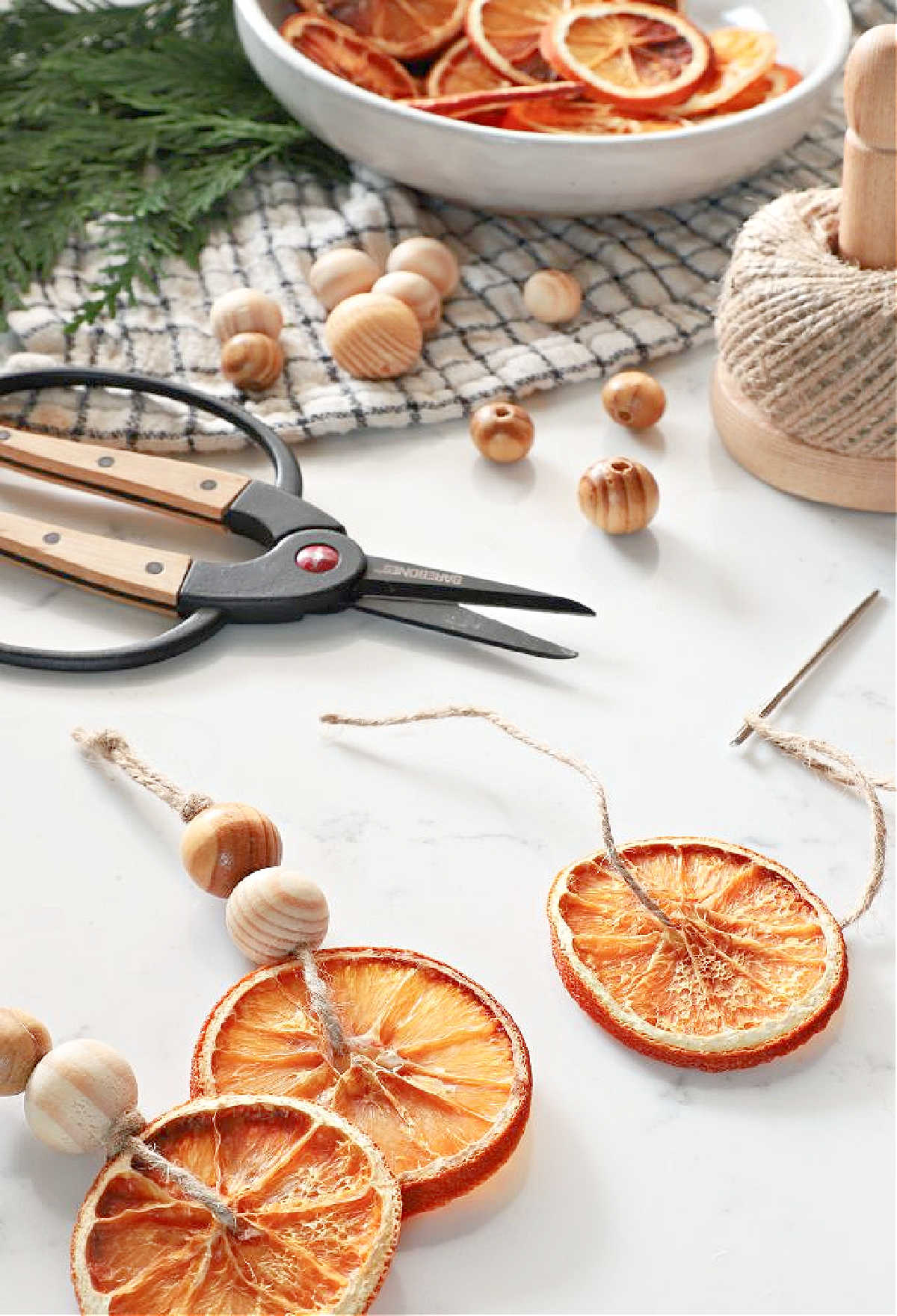 Dried orange Christmas tree ornaments