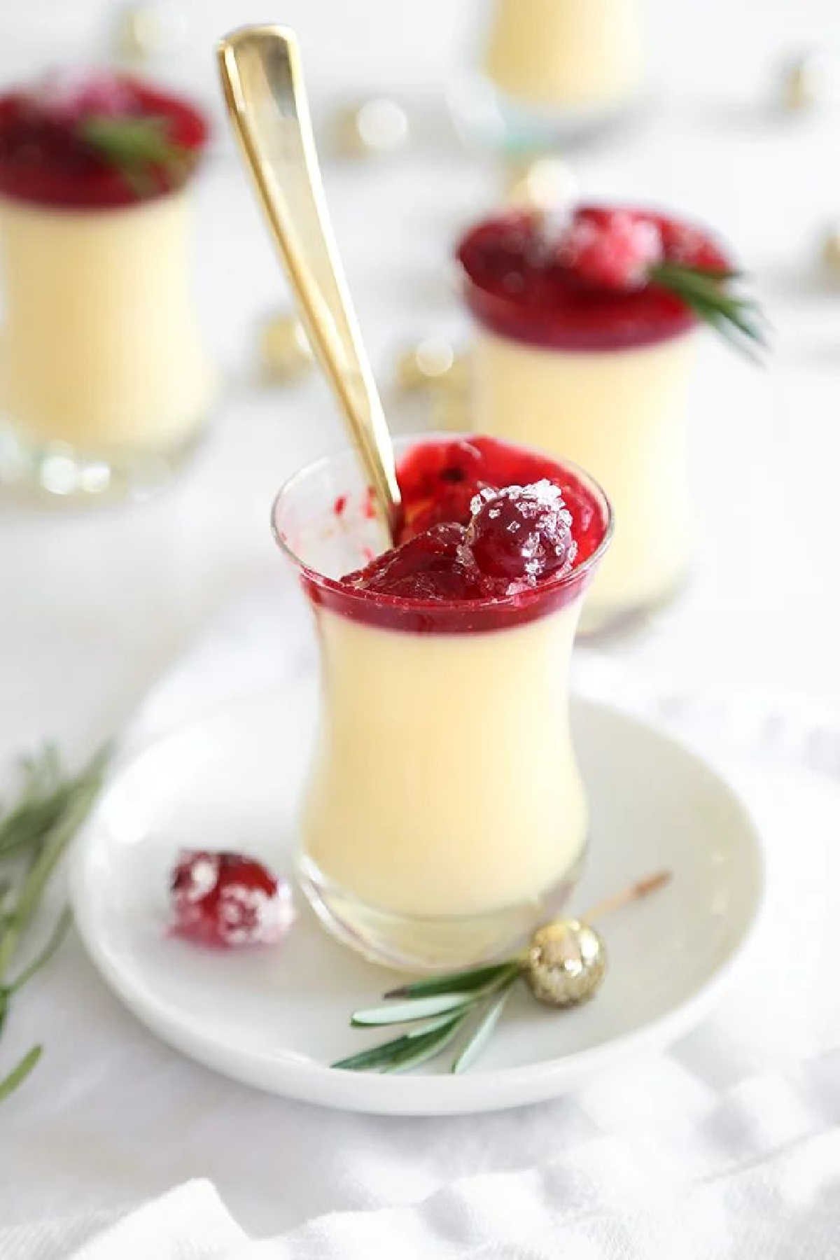 Eggnog Cranberry Panna Cotta