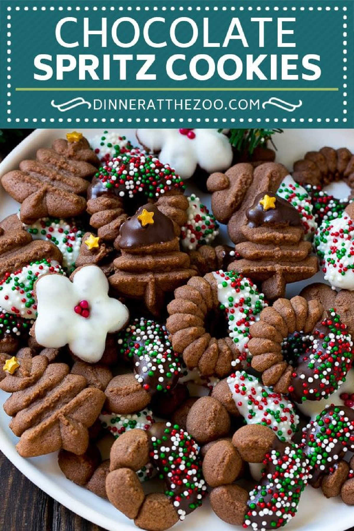 German Chocolate Christmas Spritz Cookies