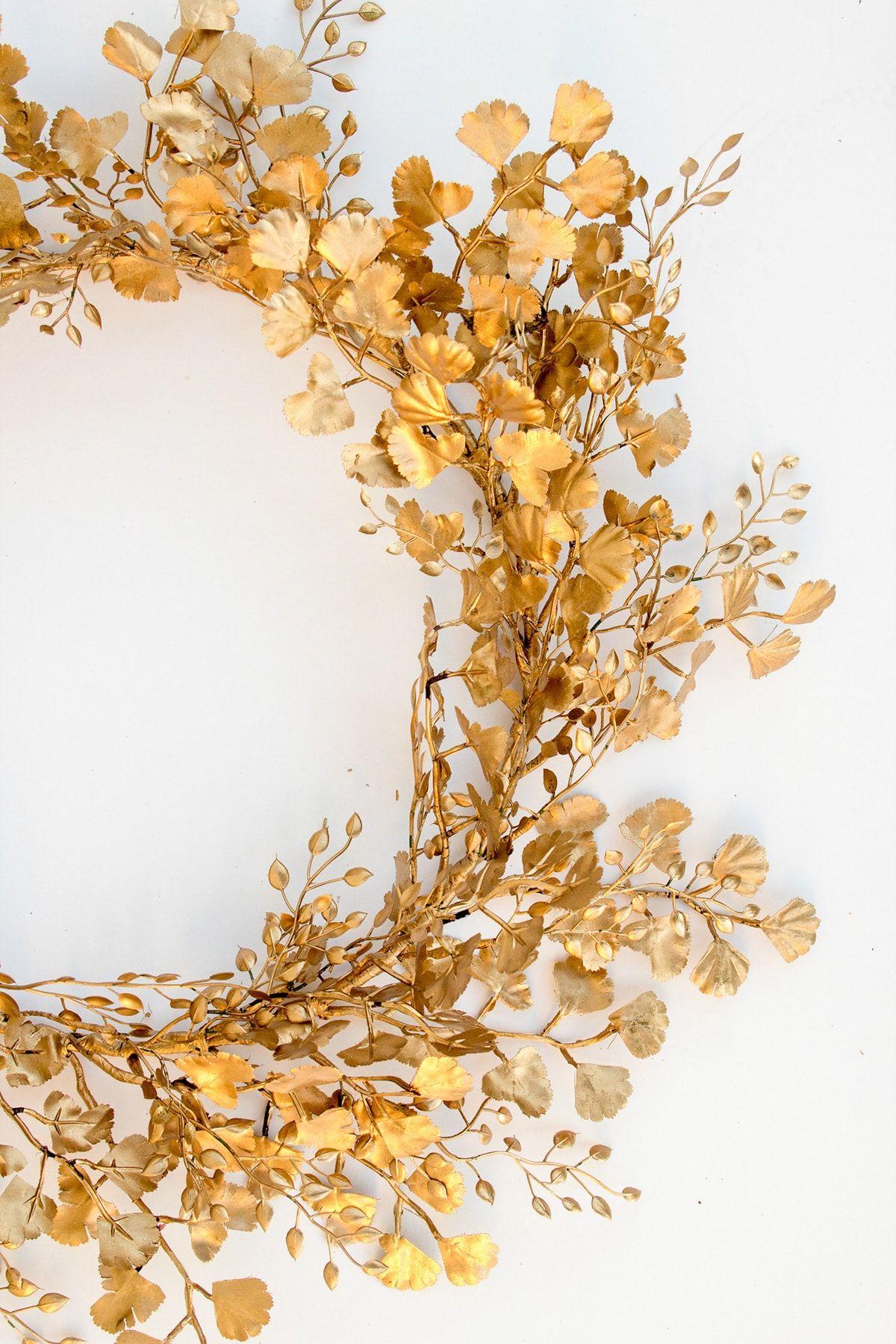 Gold Hedgerow Christmas Wreath