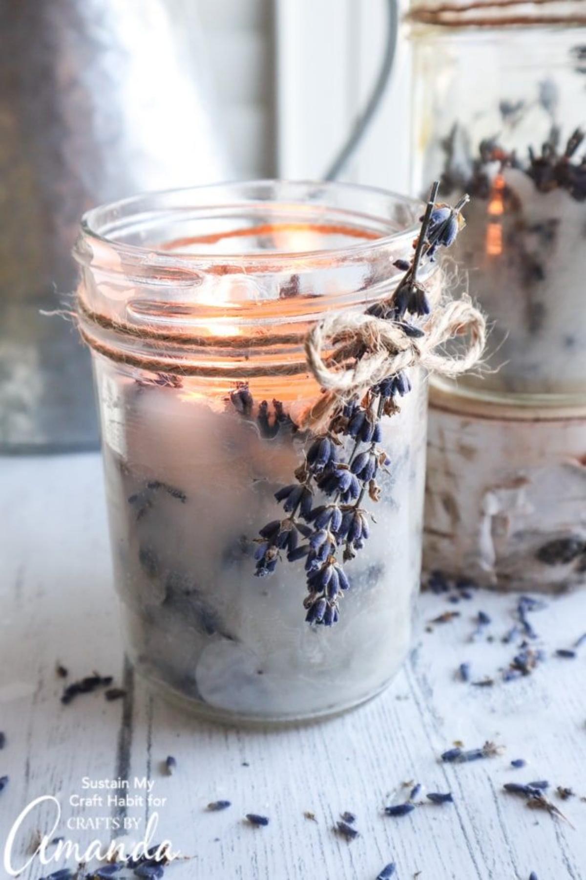 Mason Jar Lavender Candle