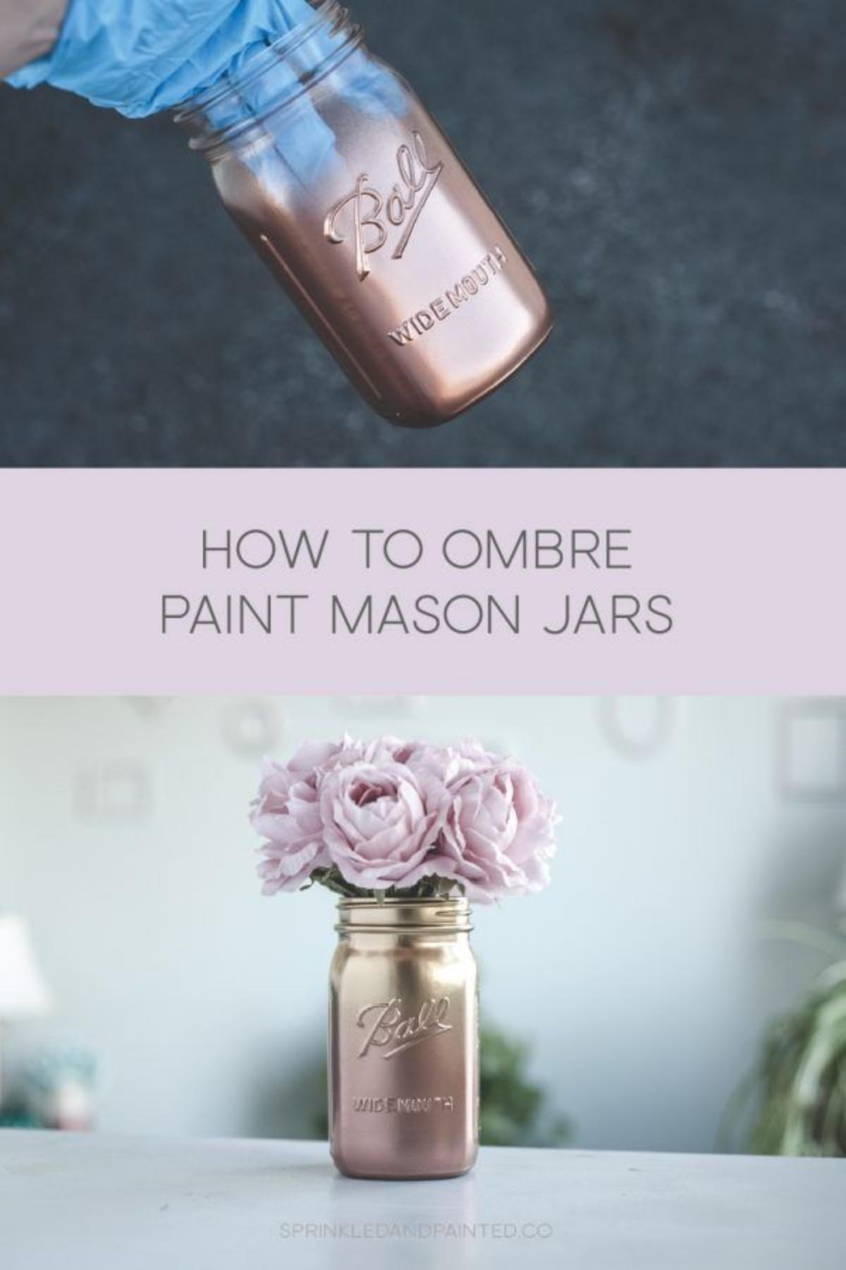 Ombre Spray Mason Jar Vase