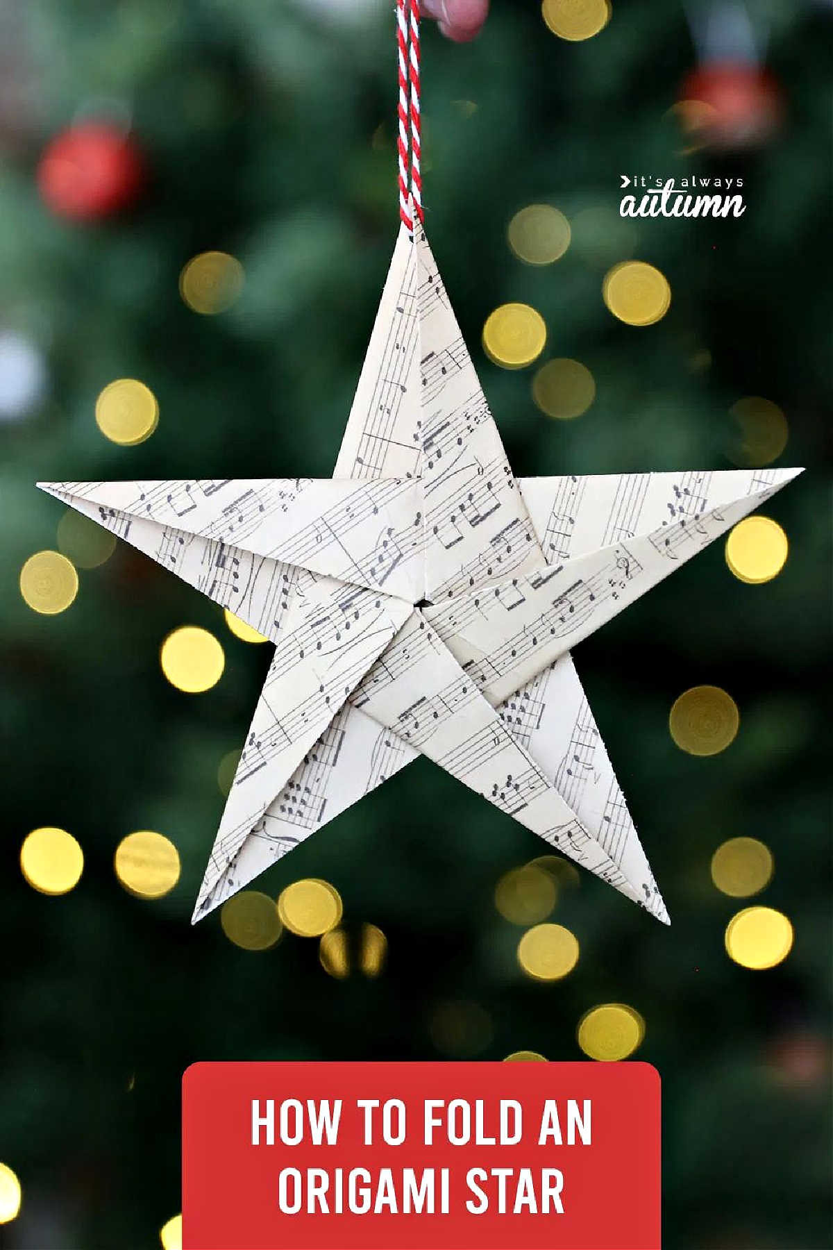 Origami Christmas Star Ornament