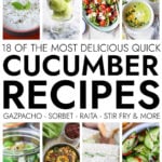 Collage of cucumber recipes
