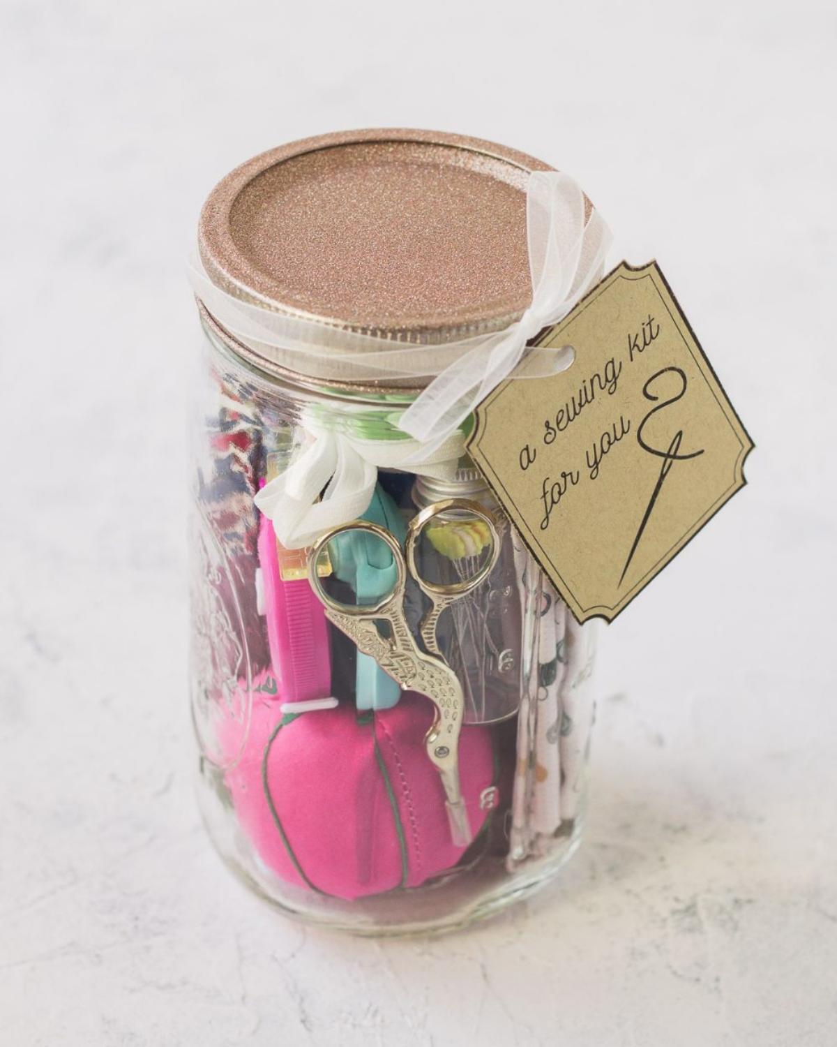 Sewing Kit Mason Jar