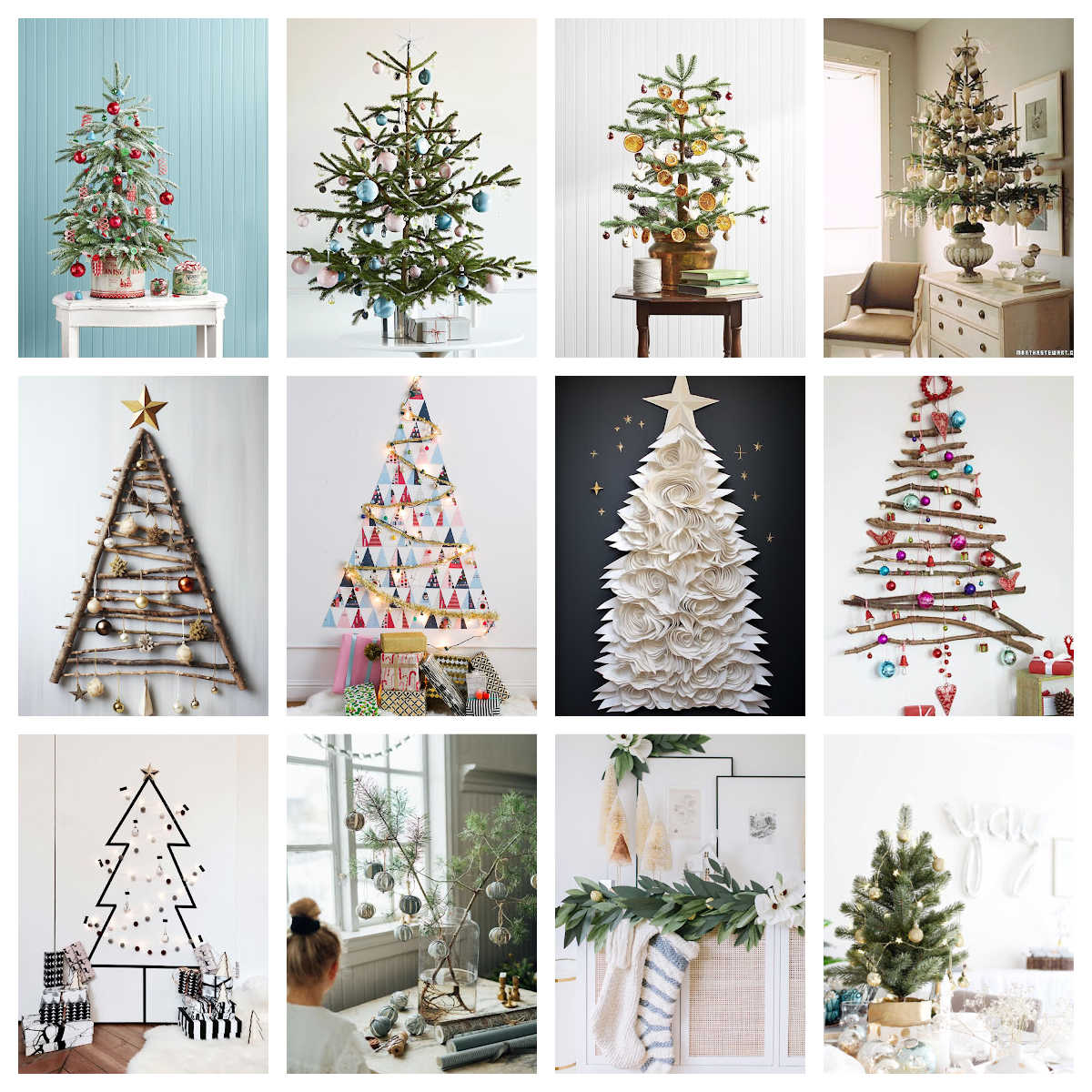 Collage of small Christmas tree ideas